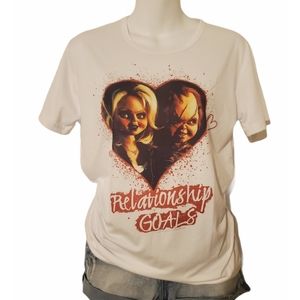 Chucky and Chuckys bride tee.